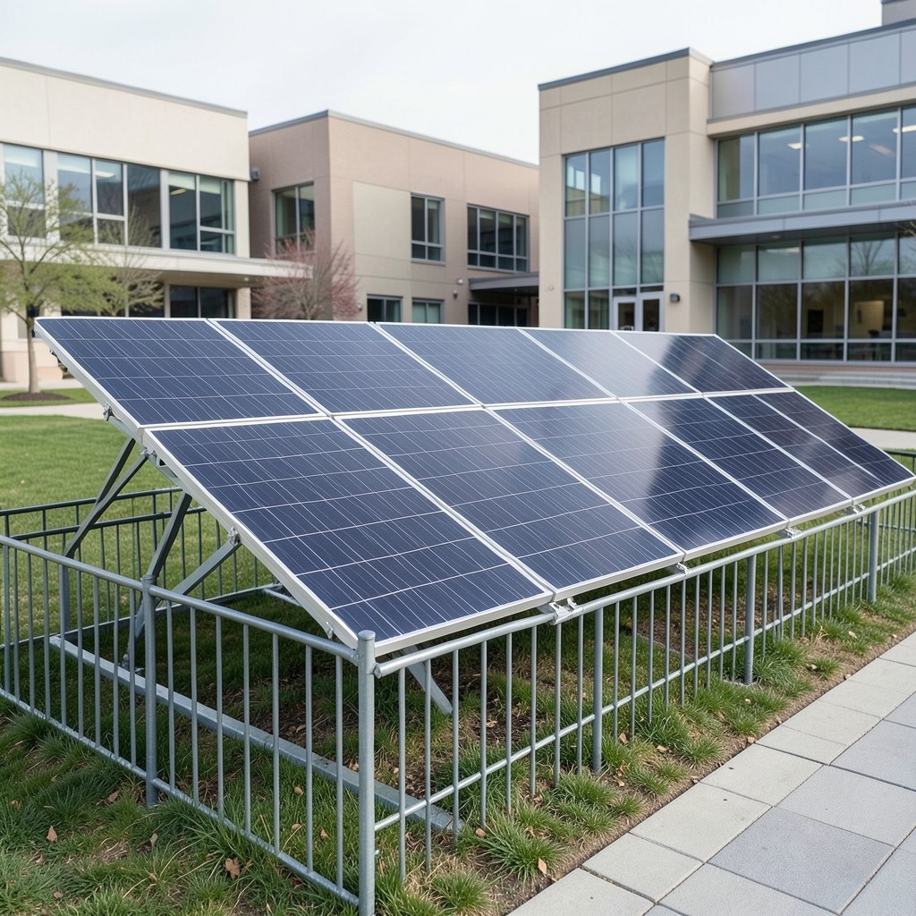 Outdoor solar training array used by Birchfield courses